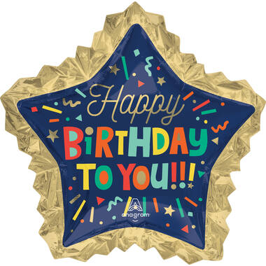 Foil Balloon - Shape XL - "Happy BIRTHDAY TO YOU!!!" - Bright Birthday Blocks